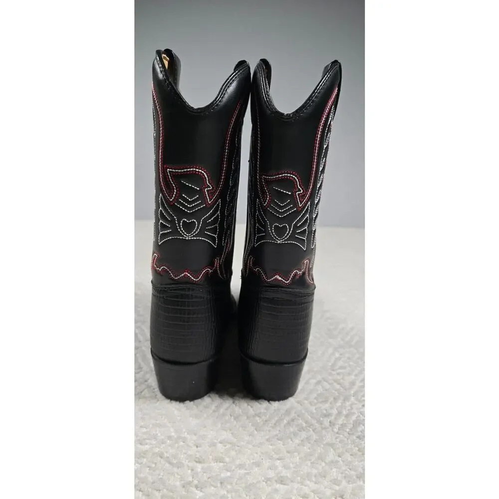 Durango kids Cowboy boots BT940 Lizard print black/red/white Western Size 6D